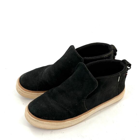 Toms Paxton Suede Boots 10 Black Ankle Booties Sneakers Comfort Travel - Picture 5 of 8